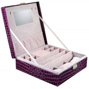 Bijoutier Violet (26X9X26.5 CM) EN CUIR SYNTHÉTIQUE