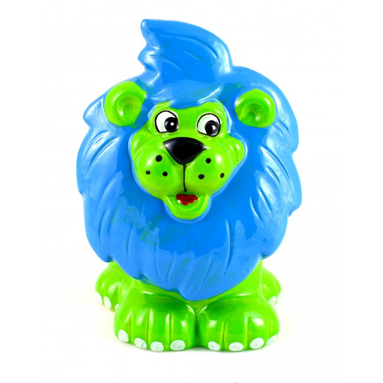 Salvadanaio Bambini di Ceramica leone (12,5x9x9,5 cm) con tappo