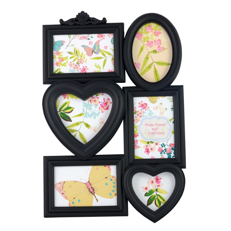 Marco multifotos para colgar (47x32 cm) Pvc Negro