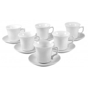 Set de seis tazas y platos de café de Cerámica