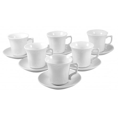Set di sei tazze e piattini del caffè in Ceramica