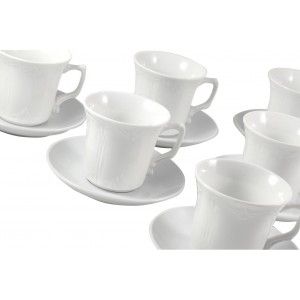 Ensemble de six tasses et soucoupes café en Céramique