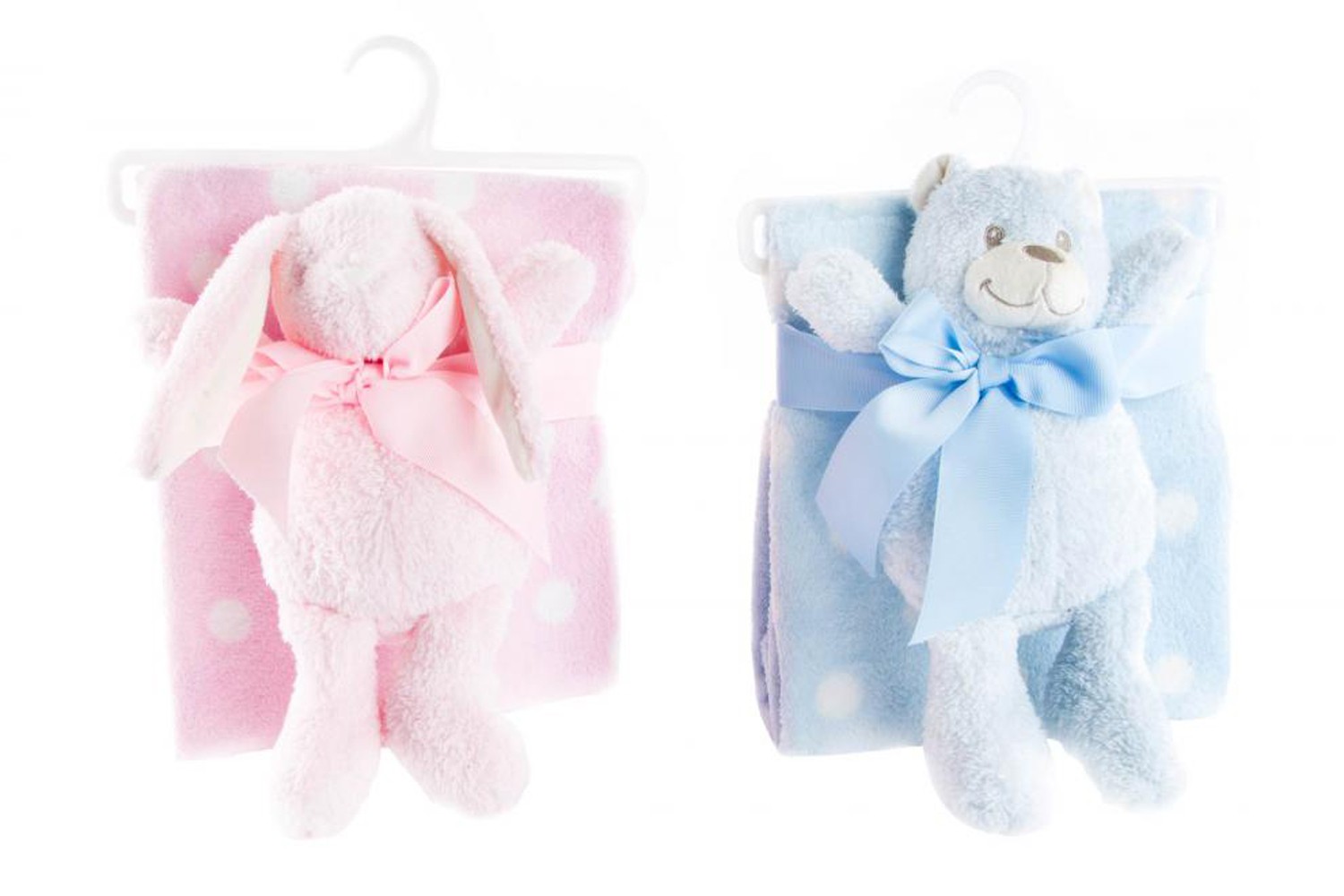 Manta infantil con peluche - Modelo lunares (100x75 cm)