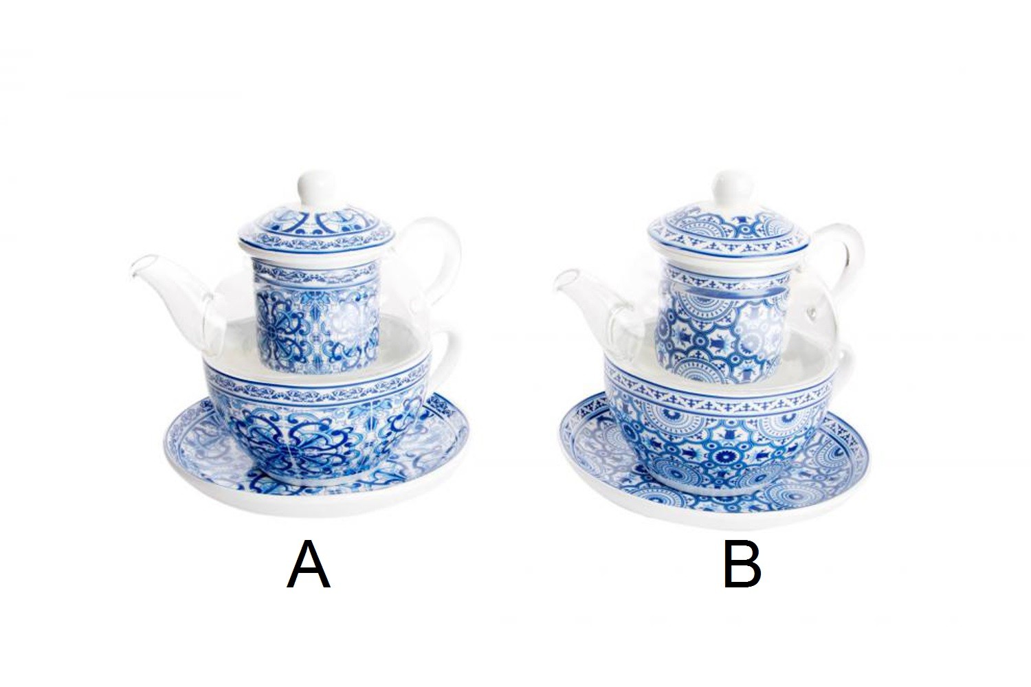 Tazza da tè in porcellana e vetro