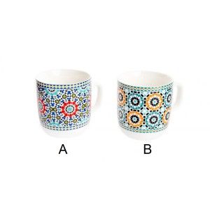 Mug of porcelain - Model ethnic background (11.5x8.5x10 cm