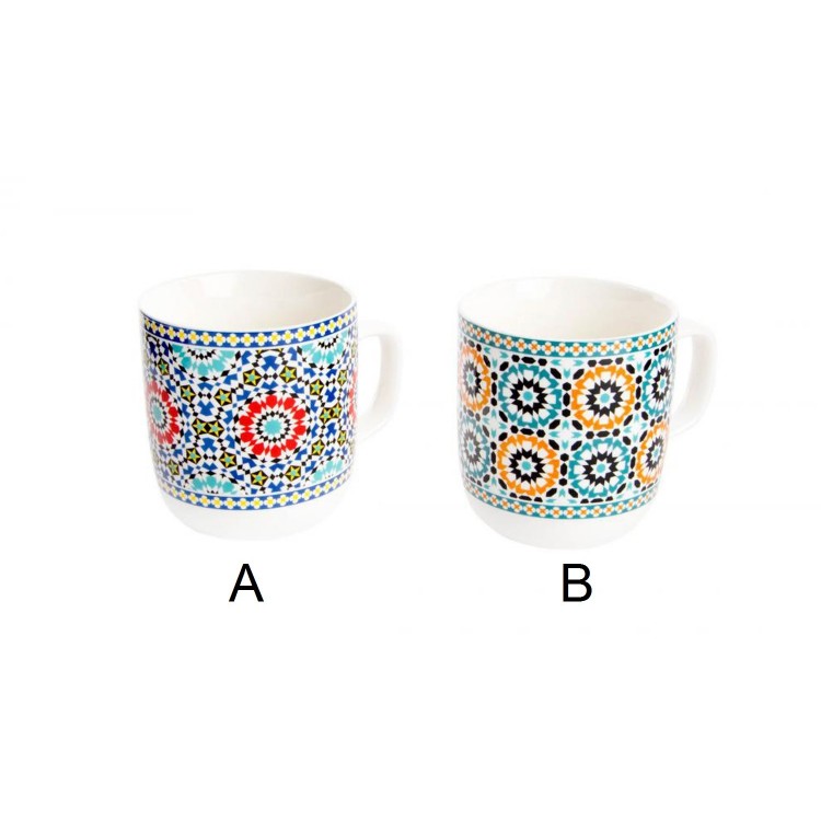 Tazza di porcellana Modello etnico (11.5x8.5x10 cm