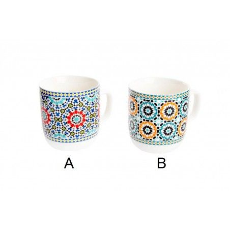 Mug of porcelain - Model ethnic background (11.5x8.5x10 cm