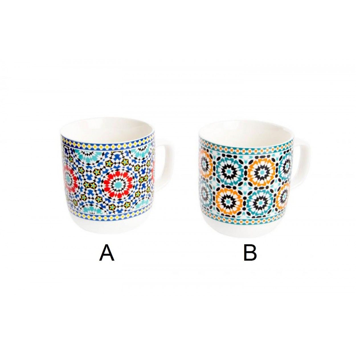 Mug de porcelana - Modelo étnico (11.5x8.5x10 cm