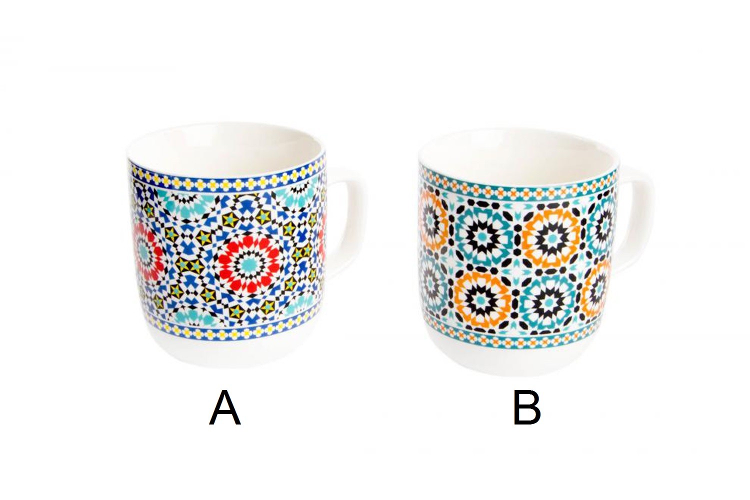 Mug of porcelain - Model ethnic background (11.5x8.5x10 cm