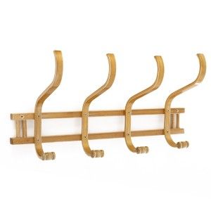Perchero de pared en madera - Color natural (60x24x26 cm)