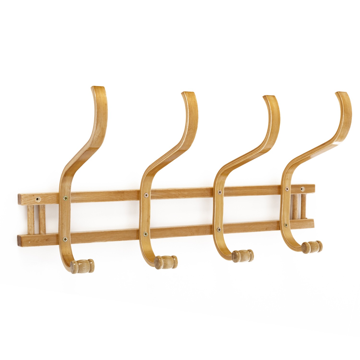 Coat rack wall wood - natural Color (60x24x26 cm)