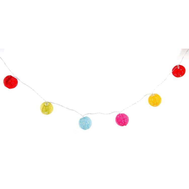 Garland with 10 lanterns colored (7x150 cm) Paper Pvc