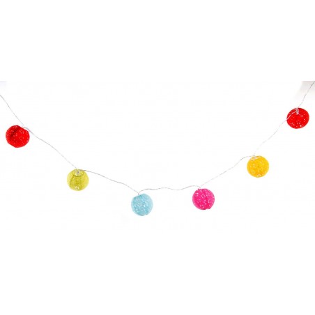 Garland with 10 lanterns colored (7x150 cm) Paper Pvc