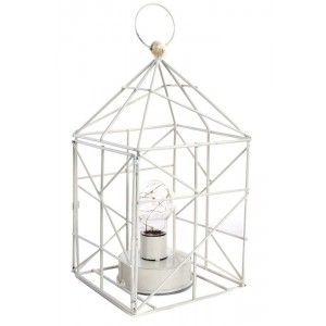 Lampada con Led in Metallo (14x14x26 cm) Bianco Scandinavo