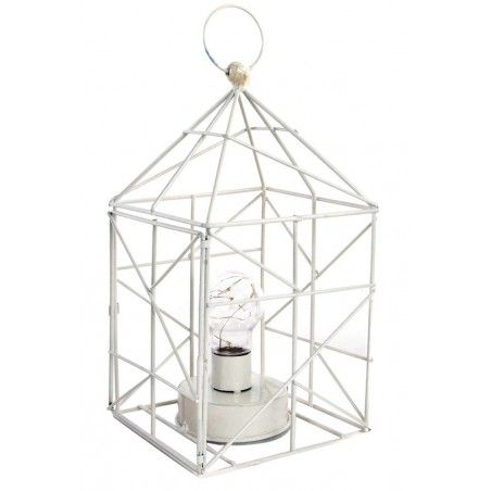 Lampe à Led en Métal (14x14x26 cm) Blanc Scandinave