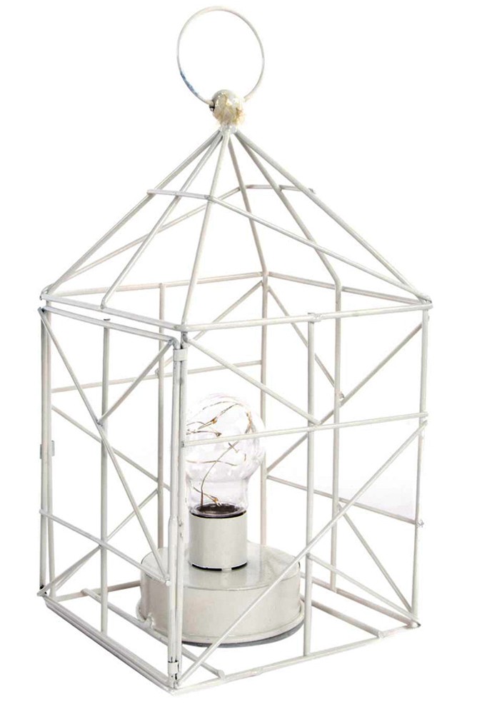Lampe à Led en Métal (14x14x26 cm) Blanc Scandinave