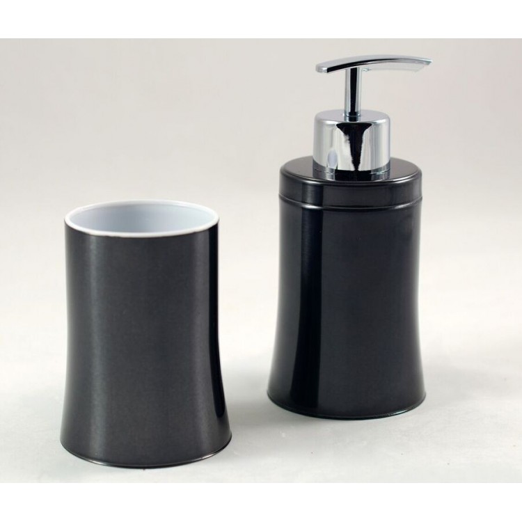 Set bagno in acciaio inossidabile. Bicchiere e dispenser