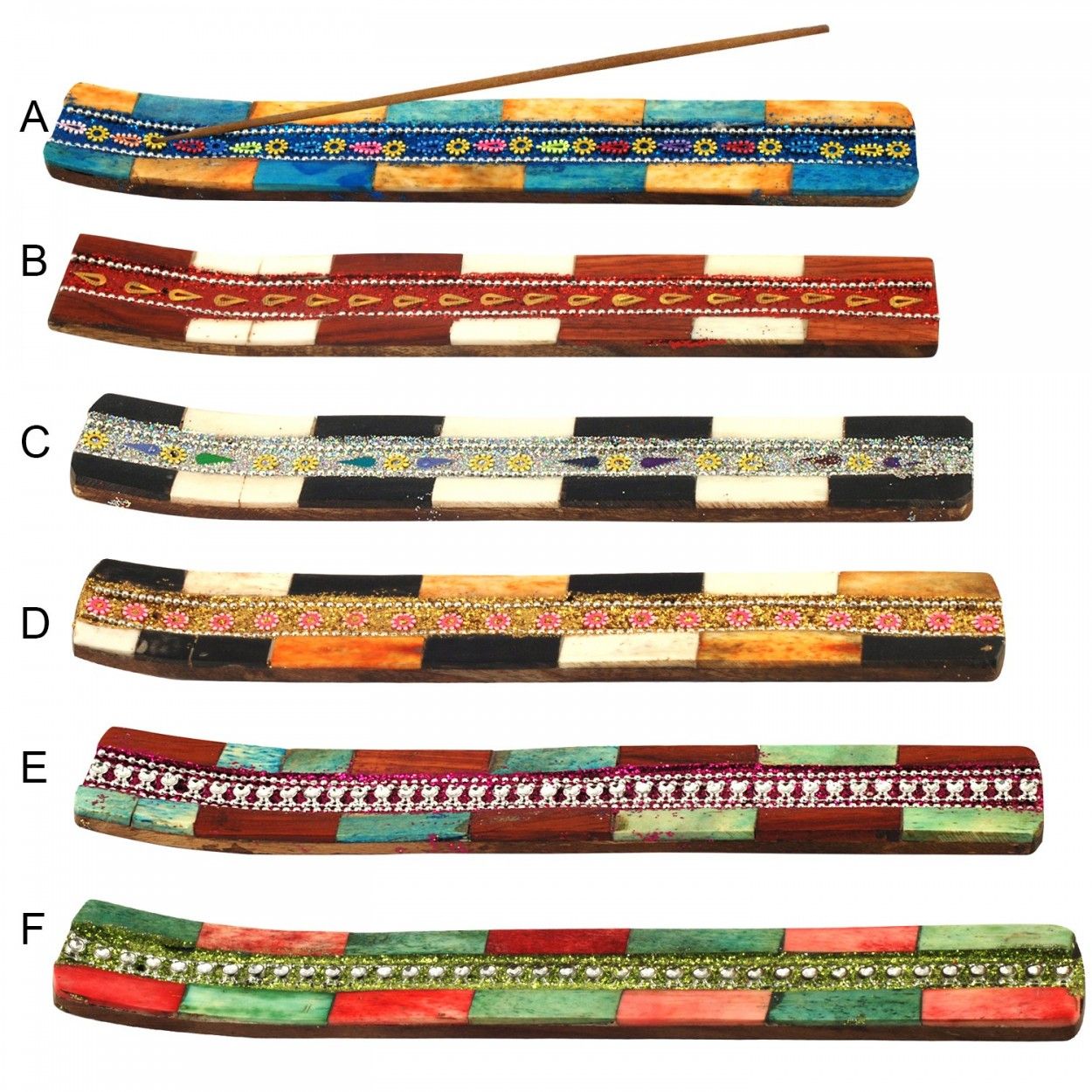 Stand per Incenso in Legno, 30 cm Scatole di colori 6 modelli