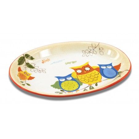 Oval platter Owls (41x28x4.5 cm) Ceramic