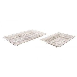 Trays set 2 metal (44x28x5cm)
