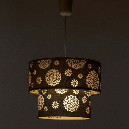 Ceiling lamp beige polyester (30x30x23cm)