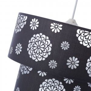 Lampe de plafond gris polyester/PVC (30x30x23cm)
