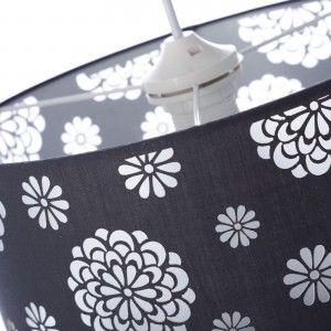Lampe de plafond gris polyester/PVC (30x30x23cm)