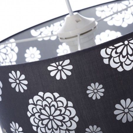 Lampe de plafond gris polyester/PVC (30x30x23cm)