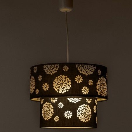 Lampe de plafond gris polyester/PVC (30x30x23cm)