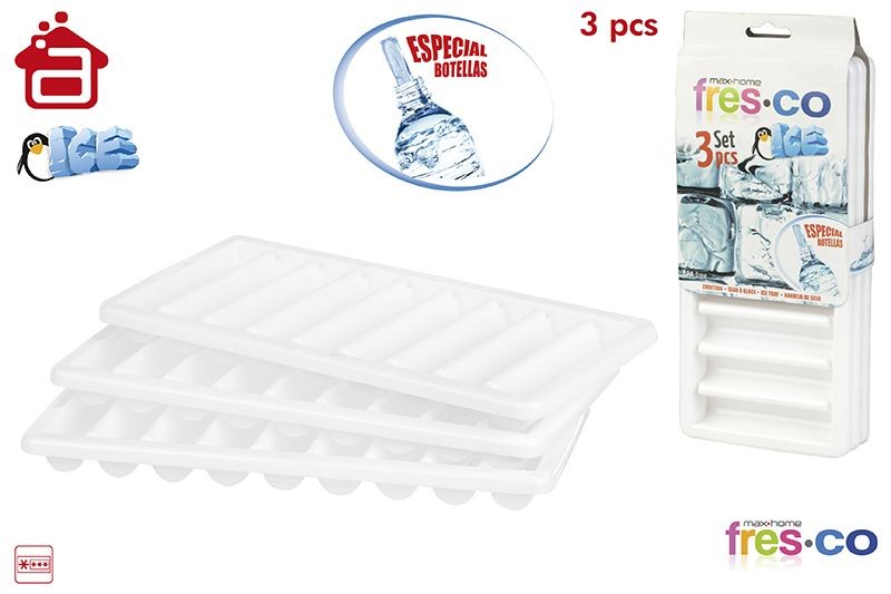 Cubitera de barritas de hielo , set de tres, (26x11x4.5)
