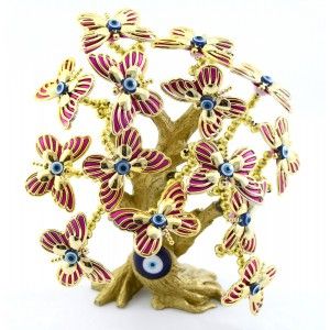 Joyero con forma de árbol y mariposas (25x22x16)