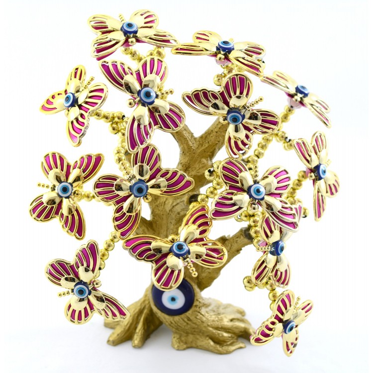 Contenitore di monili con albero e farfalle (25x22x16)