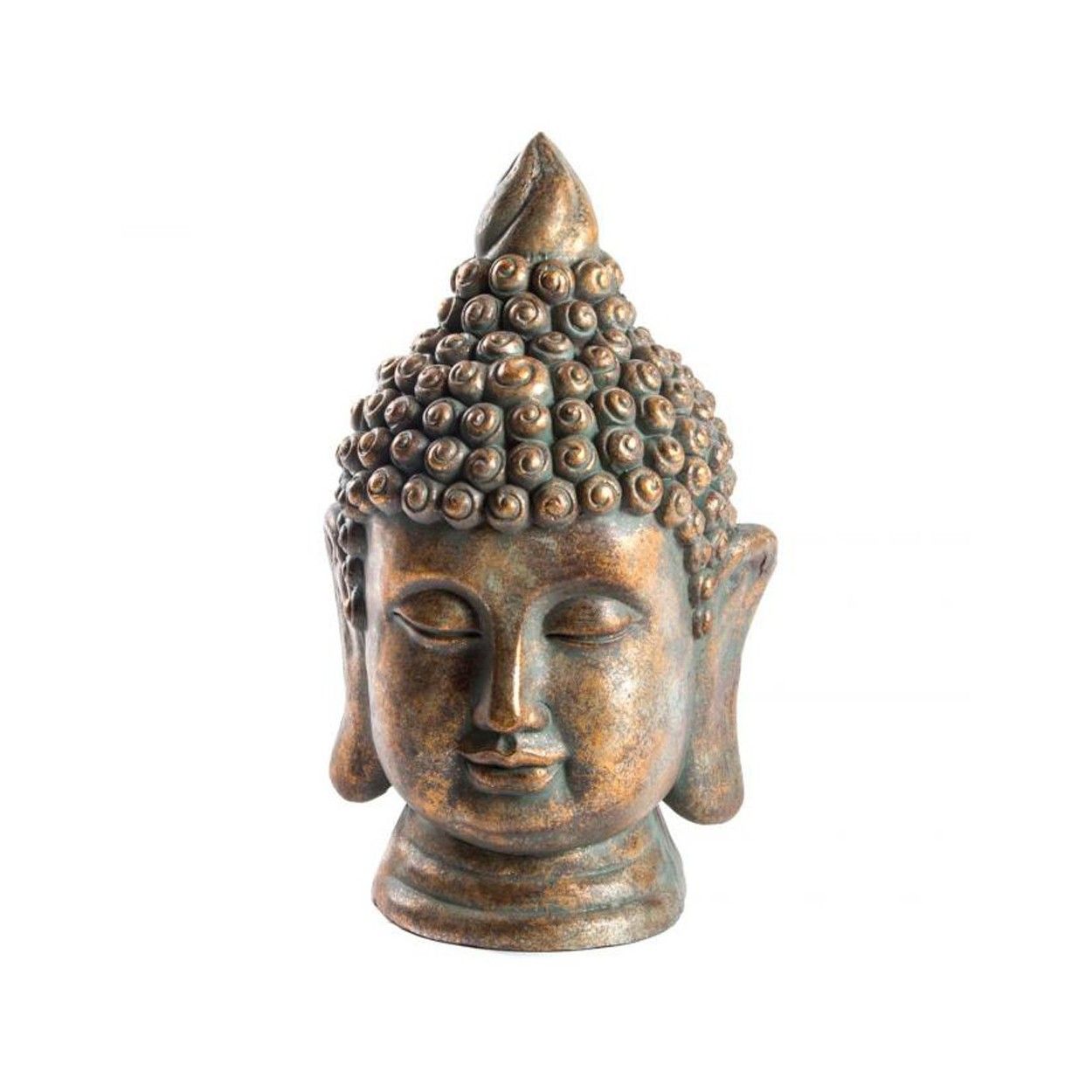 Figure of the Golden Buddha (28x25.5x46.5 cm) fiber, and glass
