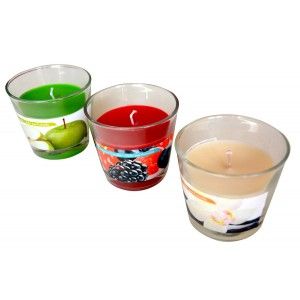 Vela aromática en vaso, set de tres (9x8.5)