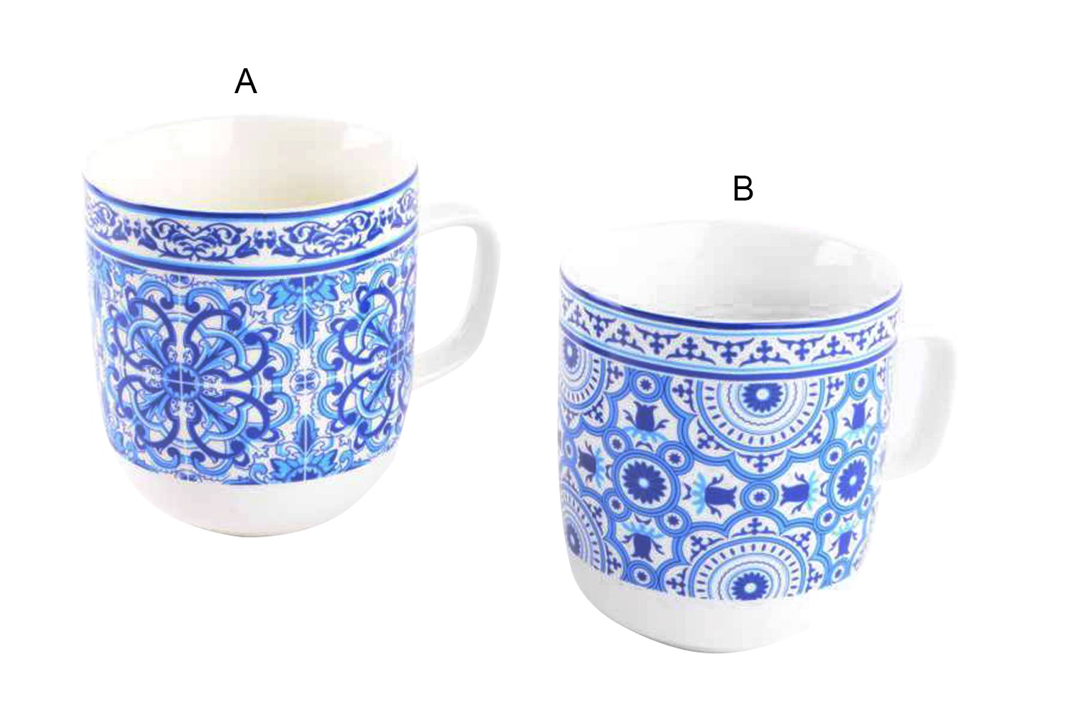 Mug de Porcelana (11,5x8,5x10 cm) Azulejos Azules 2 modelos