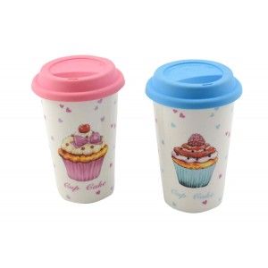 Mug thermal ceramic, model cupcakes (9.3x13)