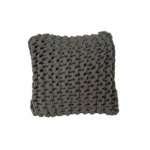 Coussin gris, du polyester (45x45 cm) Noeuds