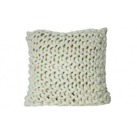 Coussin en crème (45x45 cm) Noeuds Polyester