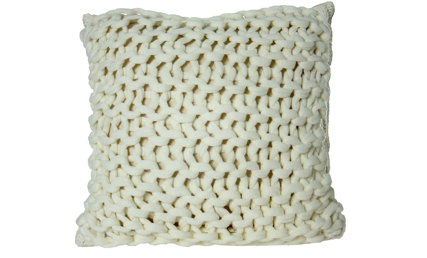 Cuscino in crema (45x45 cm) Nodi Poliestere