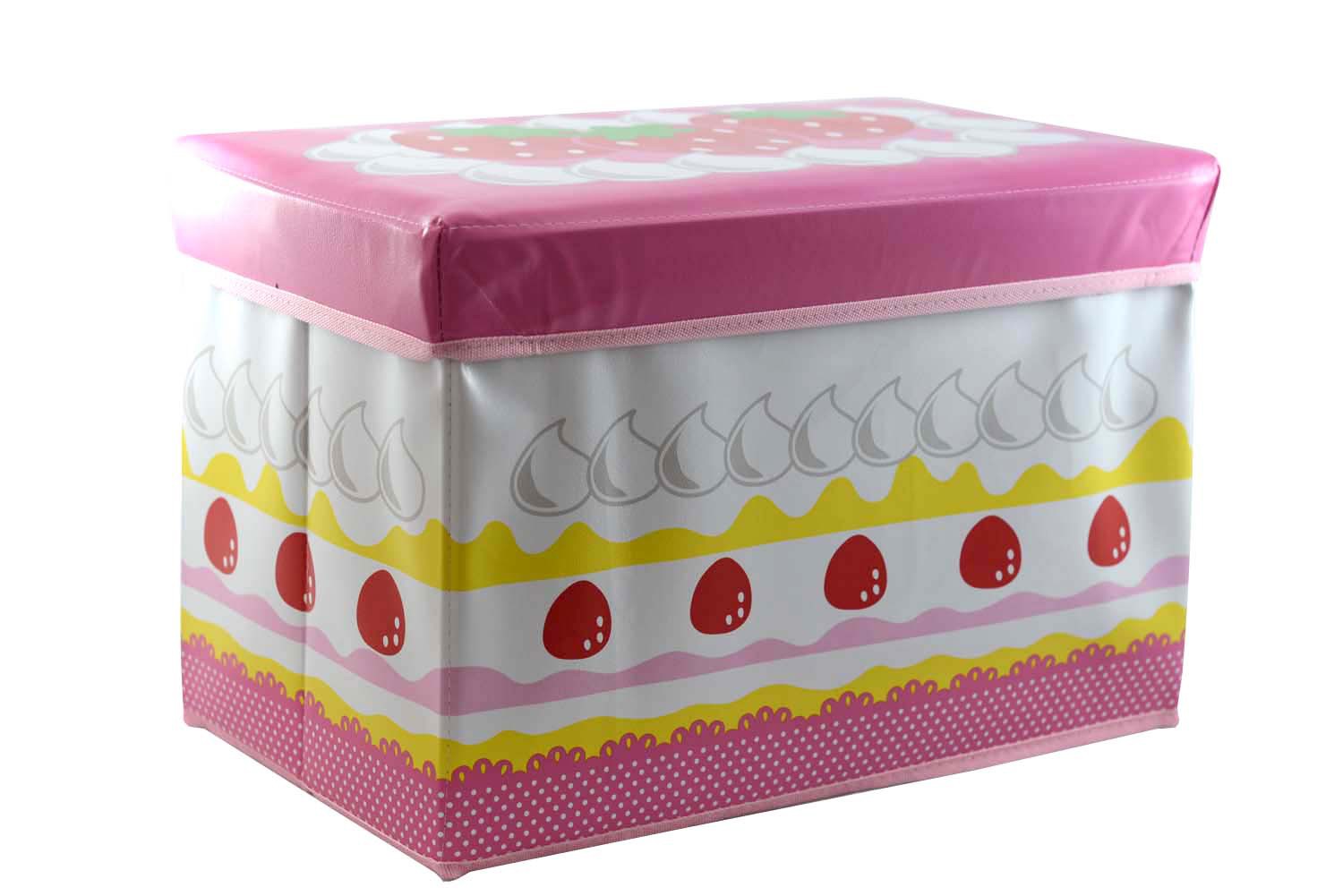 Puff-chest, child folding, strawberry tart (48x31x31)