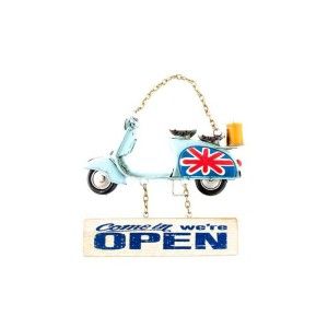 Targa per porta di Metallo (17x21 cm) Moto 2 modelli