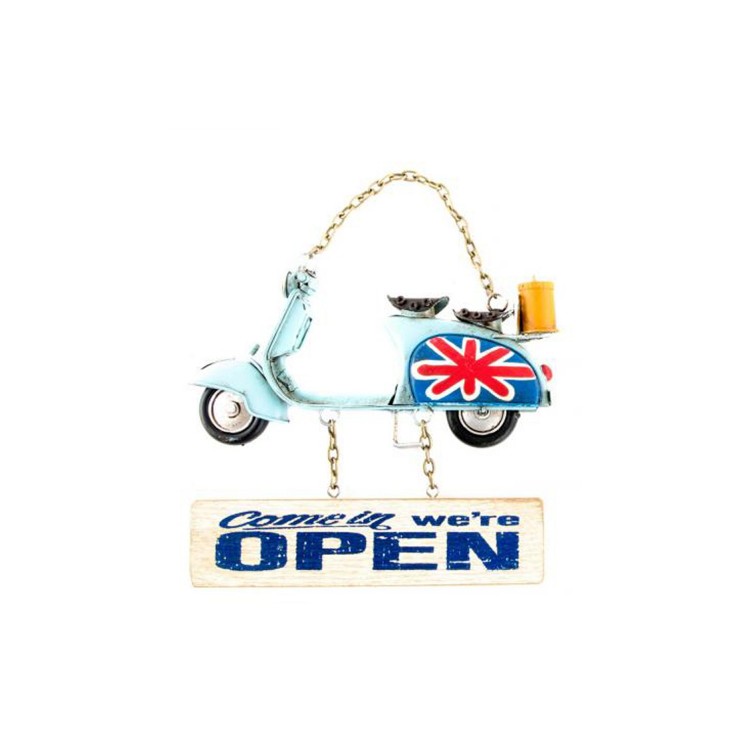 Targa per porta di Metallo (17x21 cm) Moto 2 modelli