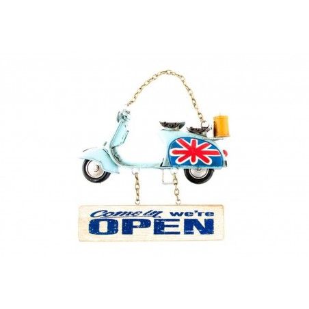 Targa per porta di Metallo (17x21 cm) Moto 2 modelli