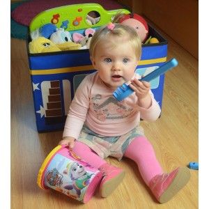 Purff-petto, bambino pieghevole, modello bus animali rosa (40x25x25)