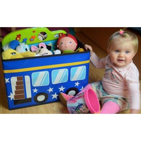 Purff-petto, bambino pieghevole, modello bus animali rosa (40x25x25)
