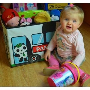 Purff-petto, bambino pieghevole, modello bus animali rosa (40x25x25)