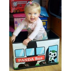 Purff-petto, bambino pieghevole, modello bus animali rosa (40x25x25)