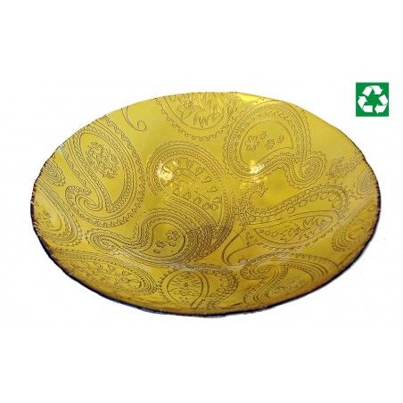 Centre de Table de Recyclage du Verre. Jaune. Le cachemire.