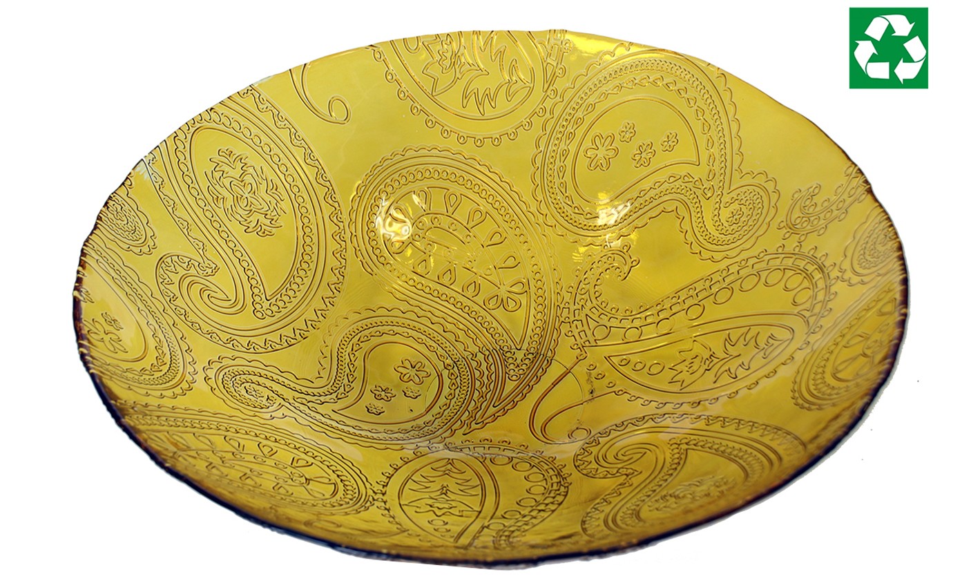 Centre de Table de Recyclage du Verre. Jaune. Le cachemire.