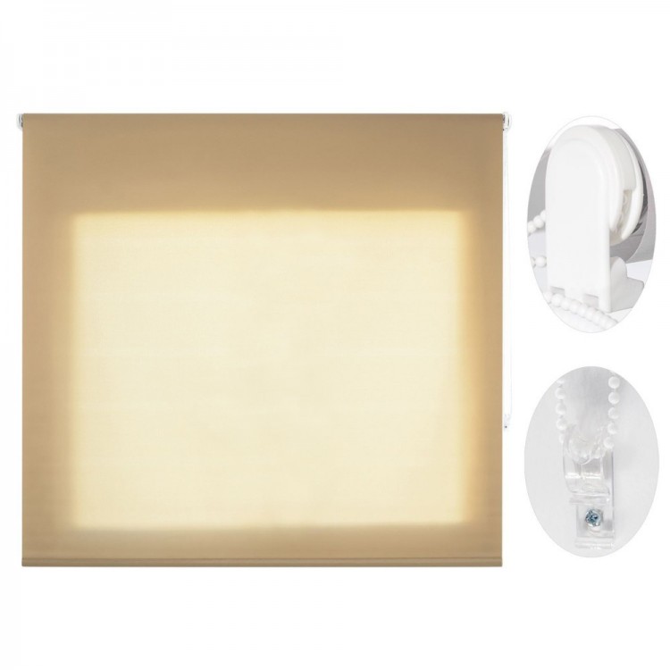 These roll-up beige, polyester translucent